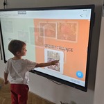 chłopiec podczas zajęć przy tablicy multimedialnej wskazuje ilustrację grzyba w części oznaczonej jako „Grzyby trujące” (1).jpg